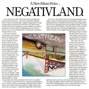 NEGATIVELAND | ESCAPE FROM NOISE | VINYL RECORD (LP)