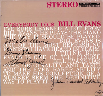 EVANS, BILL | EVERYBODY DIGS BILL EVANS | VINYL RECORD (LP)
