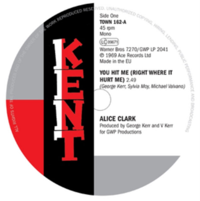 CLARK, ALICE / DEVONNES | YOU HIT ME (RIGHT WHERE IT HURT ME) / I COULDN'T BUILD A WORLD | 7IN VINYL