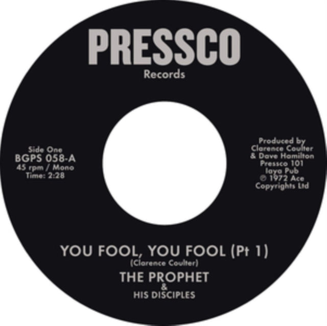 PROPHET & HIS DISCIPLES | YOU FOOL, YOU FOOL (PT 1 - PT 2) | 7IN VINYL