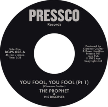 PROPHET & HIS DISCIPLES | YOU FOOL, YOU FOOL (PT 1 - PT 2) | 7IN VINYL