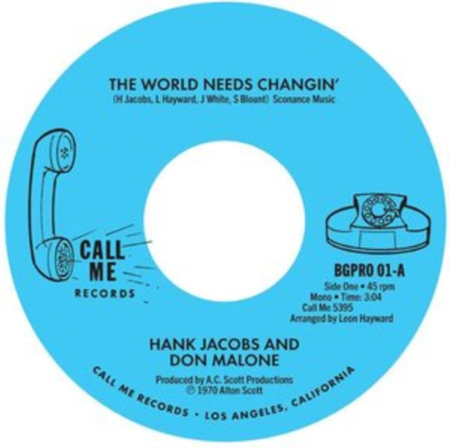 JACOBS, HANK | WORLD NEEDS CHANGIN' / GETTIN' ON DOWN | 7IN VINYL