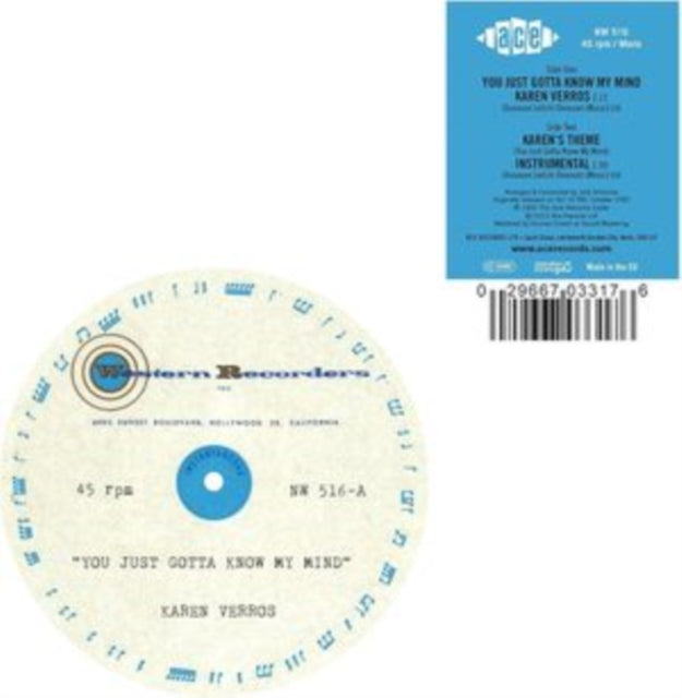 VERROS, KAREN | YOU JUST GOTTA KNOW MY MIND / KAREN'S THEME | 7IN VINYL