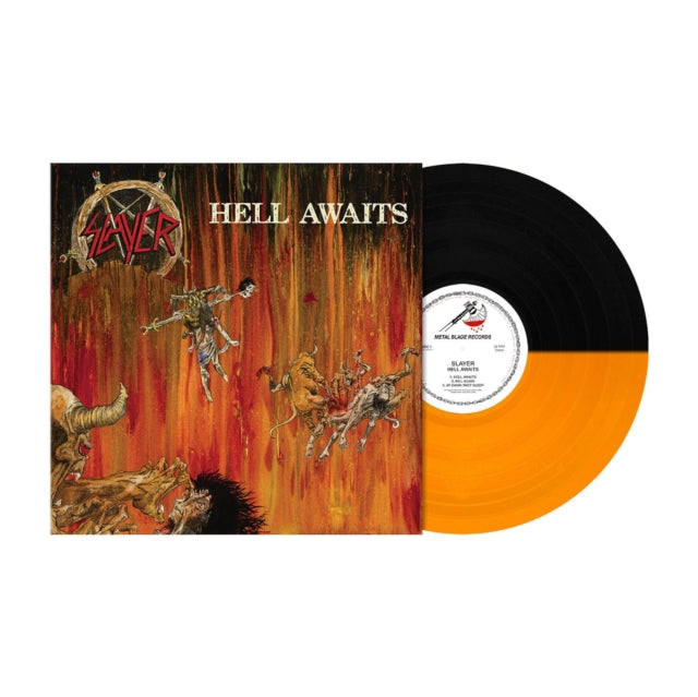 SLAYER | HELL AWAITS (TRANSPARENT ORANGE & BLACK SPLIT VINYL) | VINYL RECORD (LP)