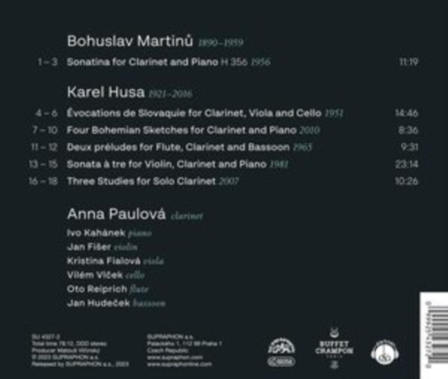 PAULOVA, ANNA | HUSA & MARTINU: MUSIC FOR CLARINET | CD