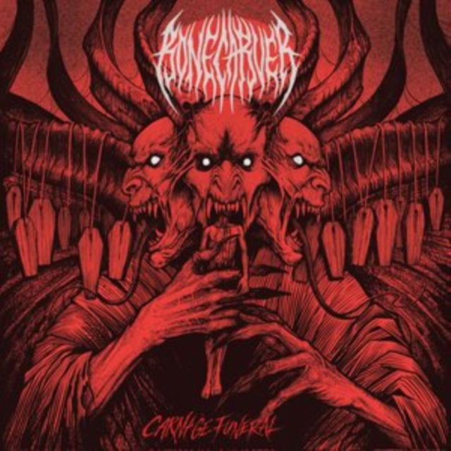 BONECARVER | CARNAGE FUNERAL (RED/BLACK SPLATTER FADE VINYL) | VINYL RECORD (LP)