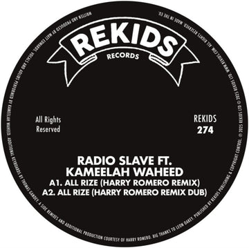 ALL RIZE (HARRY ROMERO REMIX) | 12IN VINYL