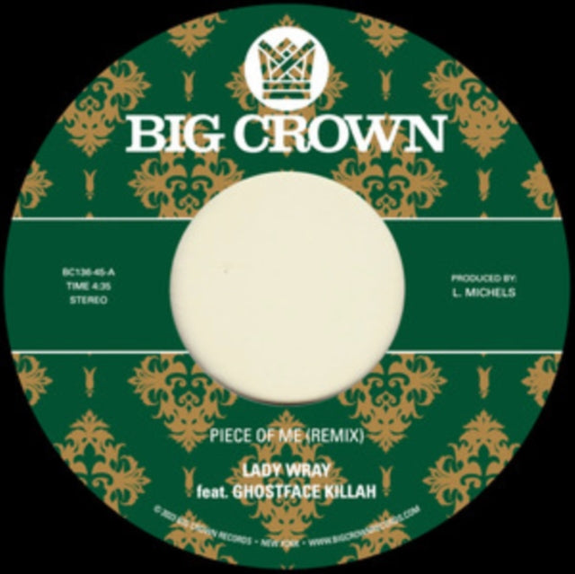 LADY WRAY & PETE ROCK | PIECE OF ME (FEAT. GHOSTFACE KILLAH) B/W JOY & PAIN (PETE ROCK REMIX) | 7IN VINYL