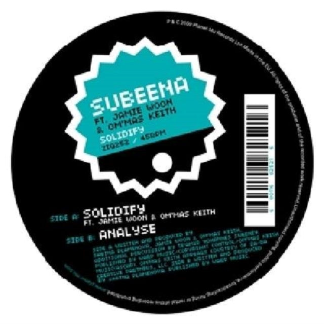 SUBEENA FT. JAMIE WOON & OM'MAS KEITH | SOLIDIFY | 12IN VINYL