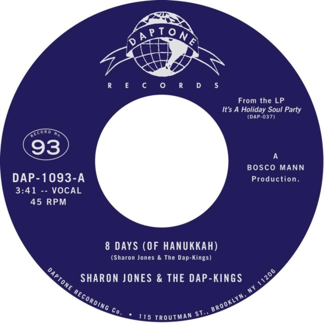 JONES, SHARON & THE DAP-KINGS | 8 DAYS (OF HANUKKAH) / WHAT DOES HANUKKAH MEAN TO YOU | 7IN VINYL