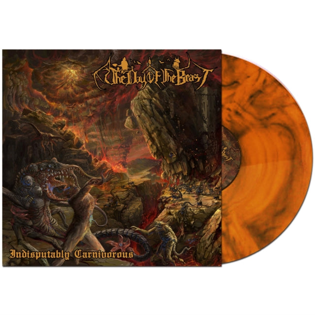 DAY OF THE BEAST | INDISPUTABLY CARNIVOROUS (ORANGE FLAME W/ BLACK SWIRL VINYL) | VINYL RECORD (LP)