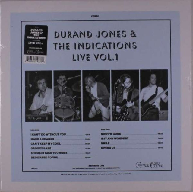 JONES, DURAND & THE INDICATIONS | DURAND JONES & THE INDICATIONS: LIVE VOL. 1 | VINYL RECORD (LP)