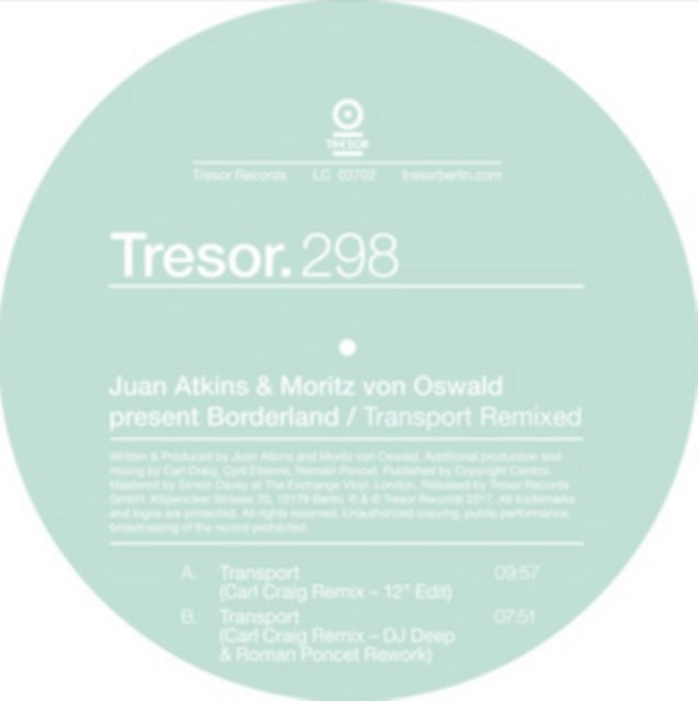 ATKINS, JUAN & MORITZ VON OSWALD PRESENT BORDERLAND | TRANSPORT REMIXED | 12IN VINYL