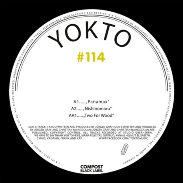 YOKTO | COMPOST BLACK LABEL 114 | 12IN VINYL