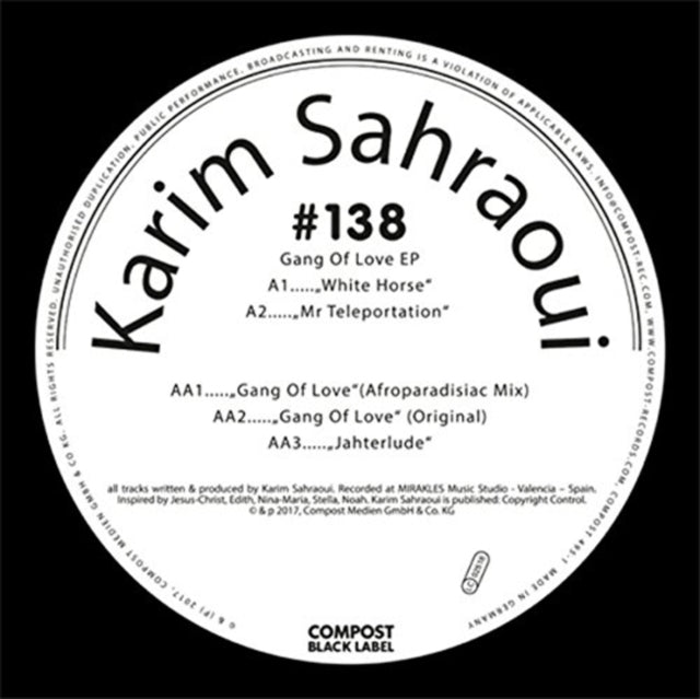 SAHRAOUI, KARIM | GANG OF LOVE EP | 12IN VINYL