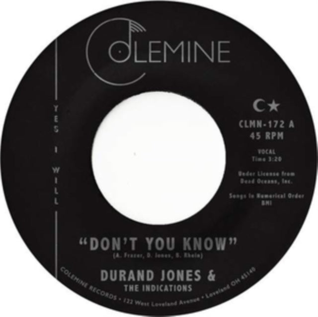 JONES, DURAND & THE INDICATIONS | DONâ€™T YOU KNOW | 7IN VINYL
