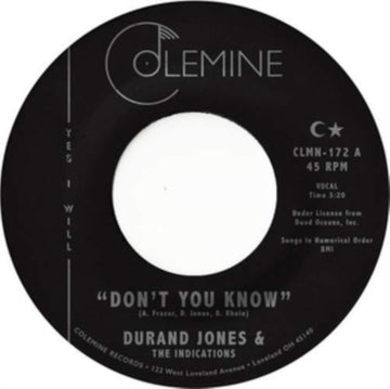 JONES, DURAND & THE INDICATIONS | DONâ€™T YOU KNOW | 7IN VINYL