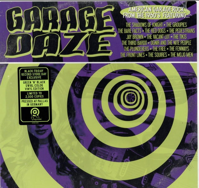 VARIOUS ARTISTS | GARAGE DAZE: AMERICAN GARAGE ROCK FROM THE 1960'S (180G COLORED VINYL) | VINYL RECORD (LP)
