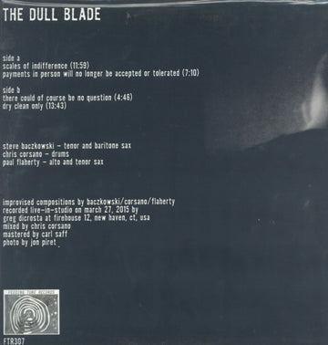 BACZKOWSKI, STEVE / CORSANO, CHRIS / FLAHERTY, PAUL | DULL BLADE | VINYL RECORD (LP)