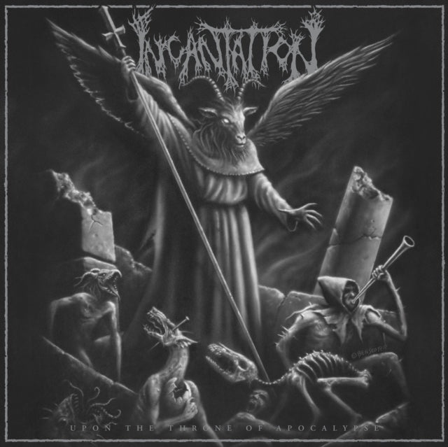 INCANTATION | UPON THE THRONE OF APOCALYPSE (REISSUE) (BLACK ICE WITH SILVER & WHITE SPLATTER VINYL) | VINYL RECORD (LP)