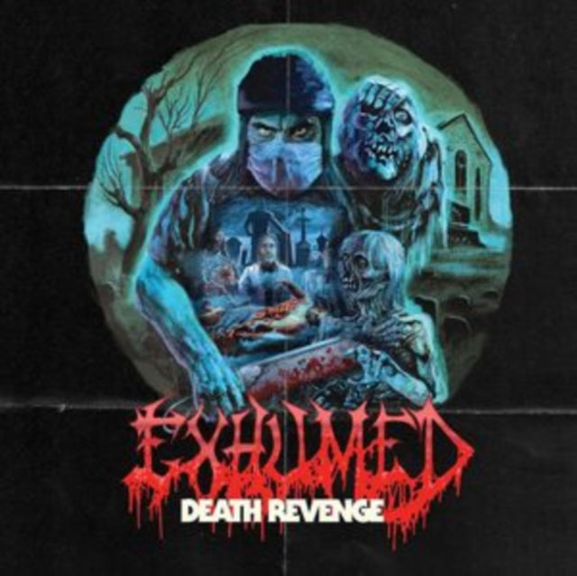 EXHUMED | DEATH REVENGE (SEA BLUE & BLACK ICE QUAD WITH RED, BONE WHITE & CYAN BLUE SPLATTER VINYL) | VINYL RECORD (LP)