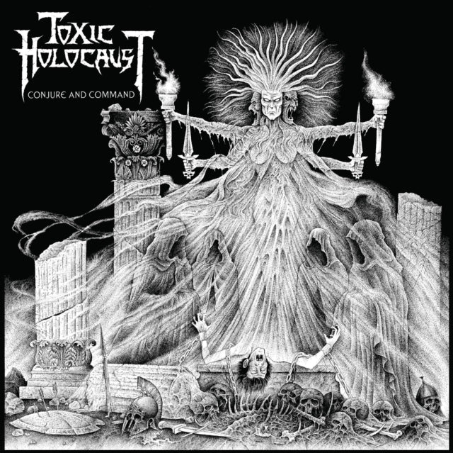 TOXIC HOLOCAUST | CONJURE & COMMAND (MILKY CLEAR WITH BLACK, WHITE & GREY SPLATTER VINYL) | VINYL RECORD (LP)