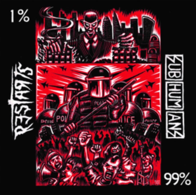 SUBHUMANS; THE RESTARTS | SPLIT (WHITE 7INCH/DL CARD) | 7IN VINYL