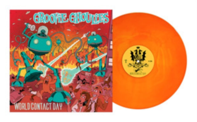 GROOVIE GHOULIES | WORLD CONTACT DAY (NEON YELLOW & NEON ORANGE GALAXY VINYL) | VINYL RECORD (LP)