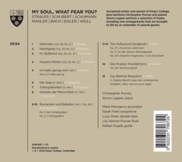 PURVES, CHRISTOPHER | MY SOUL WHAT FEAR YOU? | CD