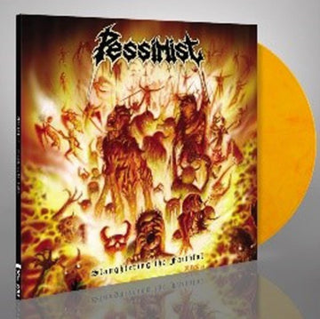PESSIMIST | SLAUGHTERING THE FAITHFUL (YELLOW FLAME VINYL) | VINYL RECORD (LP)