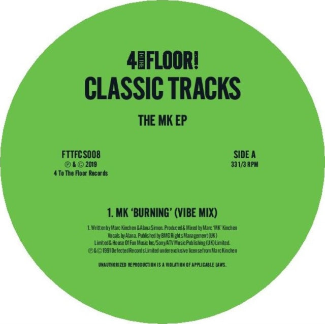 MK | 4 TO THE FLOOR CLASSIC TRACKS: THE MK (EP) | 12IN VINYL