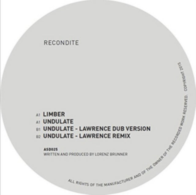 RECONDITE | LIMBER/UNDULATE: LAWRENCE MIXES | 12IN VINYL