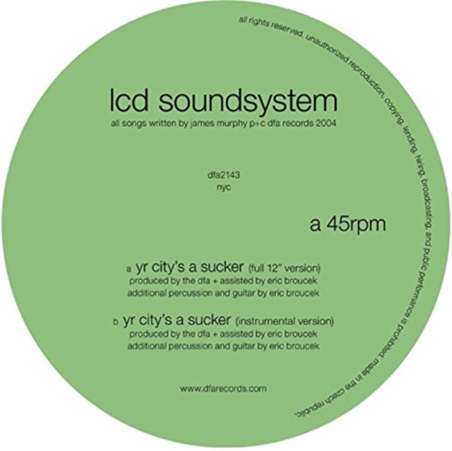 LCD SOUNDSYSTEM | YR CITY'S A SUCKER | VINYL RECORD (LP)