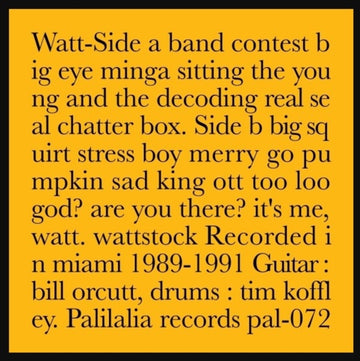 WATT | RECORDED IN MIAMI 1989-1991 | VINYL RECORD (LP)