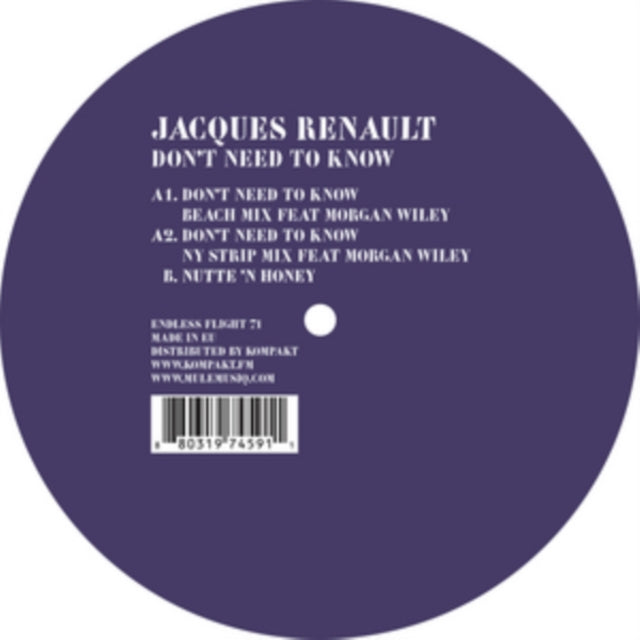 RENAULT, JACQUES | DON'T NEED TO KNOW | 12IN VINYL