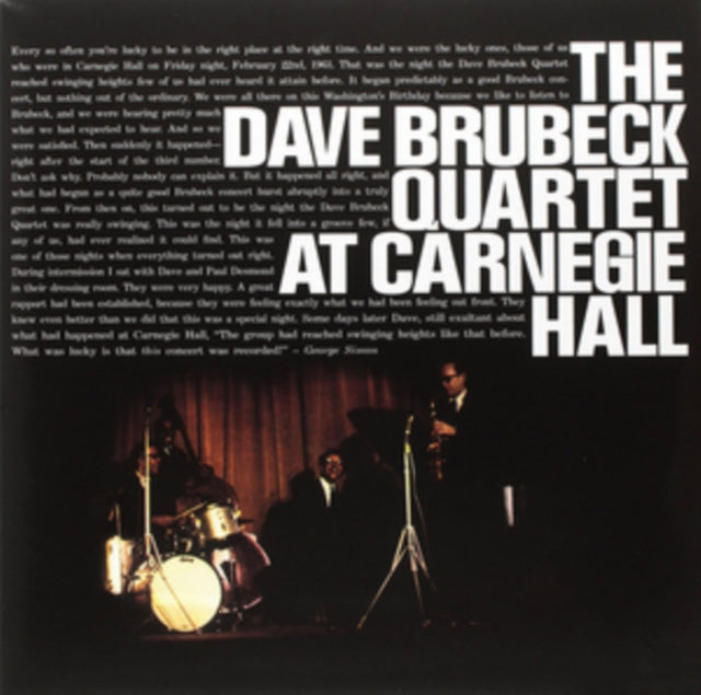 BRUBECK, DAVE QUARTET | AT CARNEGIE HALL | VINYL RECORD (LP)