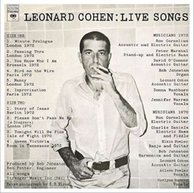 COHEN, LEONARD | LIVE SONGS (150G) | VINYL RECORD (LP)