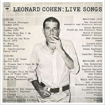 COHEN, LEONARD | LIVE SONGS (150G) | VINYL RECORD (LP)