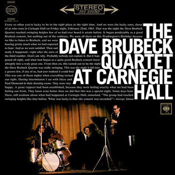 DAVE BRUBECK QUARTET AT CARNEGIE HALL | VINYL RECORD (LP)