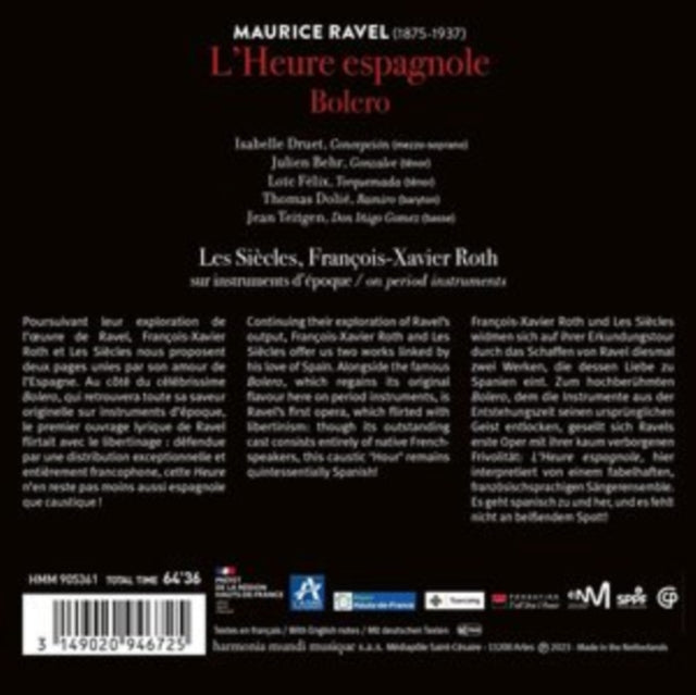 LES SIECLES | RAVEL: L'HEURE ESPAGNOLE BOLERO | CD