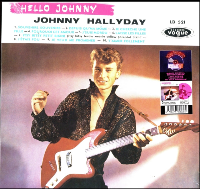 HALLYDAY, JOHNNY | HELLO JOHNNY GRAVE  (ETCHED PINK VINYL) | VINYL RECORD (LP)