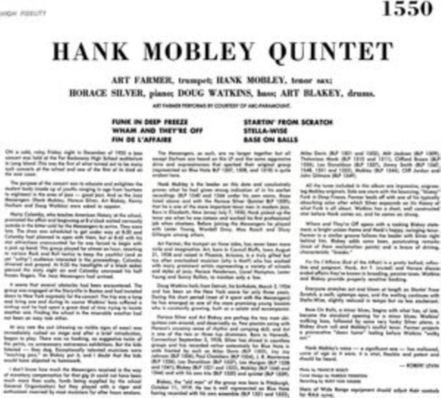 MOBLEY, HANK | HANK MOBLEY QUINTET | VINYL RECORD (LP)