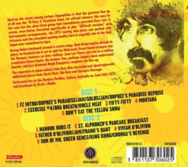 ZAPPA, FRANK | LIVE IN AUSTRALIA 1973 | CD