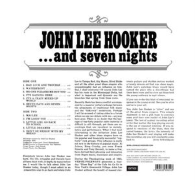 HOOKER, JOHN LEE | AND SEVEN NIGHTS | VINYL RECORD (LP)