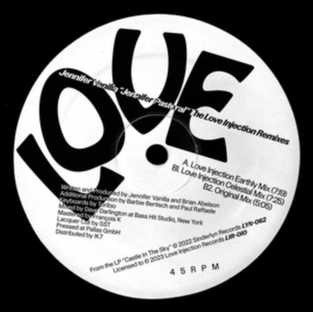 VANILLA, JENNIFER | JENNIFER PASTORAL (LOVE INJECTION REMIXES) | 12IN VINYL