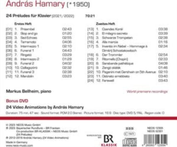 BELLHEIM, MARKUS | ANDRAS HAMARY: 24 PRELUDES FOR PIANO (CD/DVD) | CD