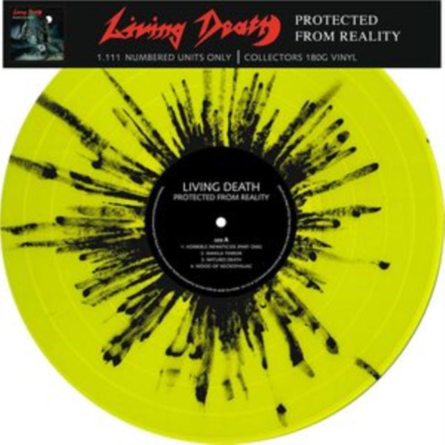 LIVING DEATH | PROTECTED FROM REALITY (GREEN SPLATTER VINYL) | VINYL RECORD (LP)