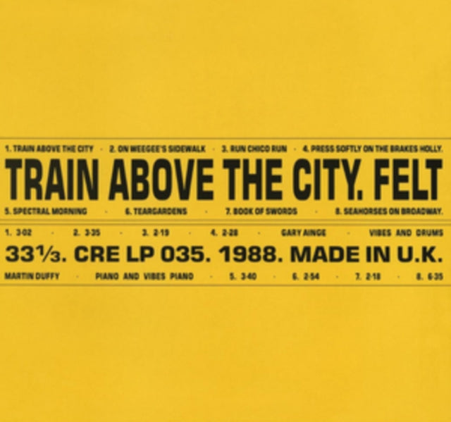 FELT | TRAIN ABOVE THE CITY (DELUXE REMASTERED GATEFOLD) | VINYL RECORD (LP)