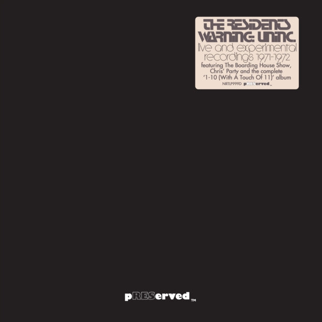 RESIDENTS | WARNING: UNINC.: LIVE & EXPERIMENTAL RECORDINGS 1971-1972 (2LP) (RSD) | VINYL RECORD (LP)