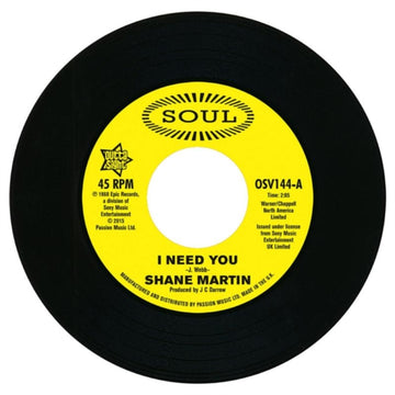 SHANE MARTIN TAJ MAHAL | I NEED YOU / A LOT OF LOVE | VINYL RECORD (LP)
